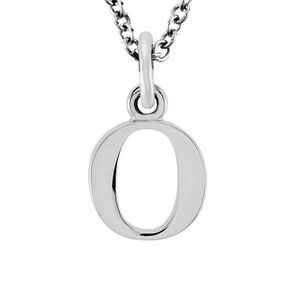The Abbey Lower Case Initial 'o' Necklace in 14k White Gold, 16 Inch